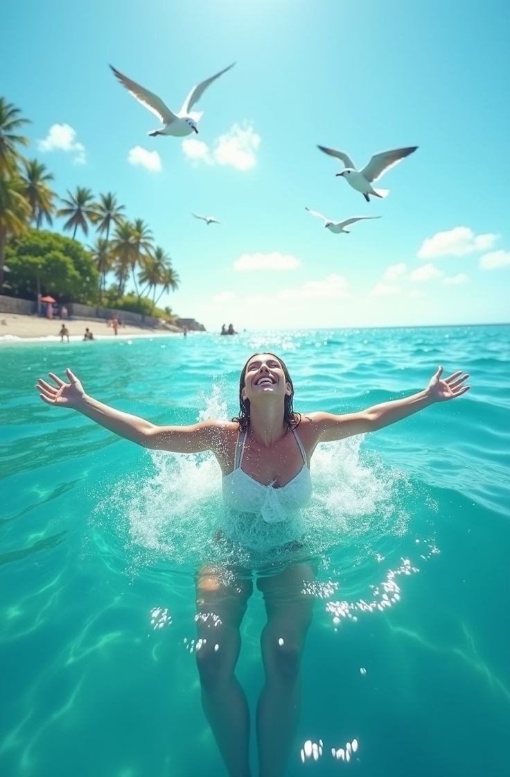 People with physical limitations swimming
