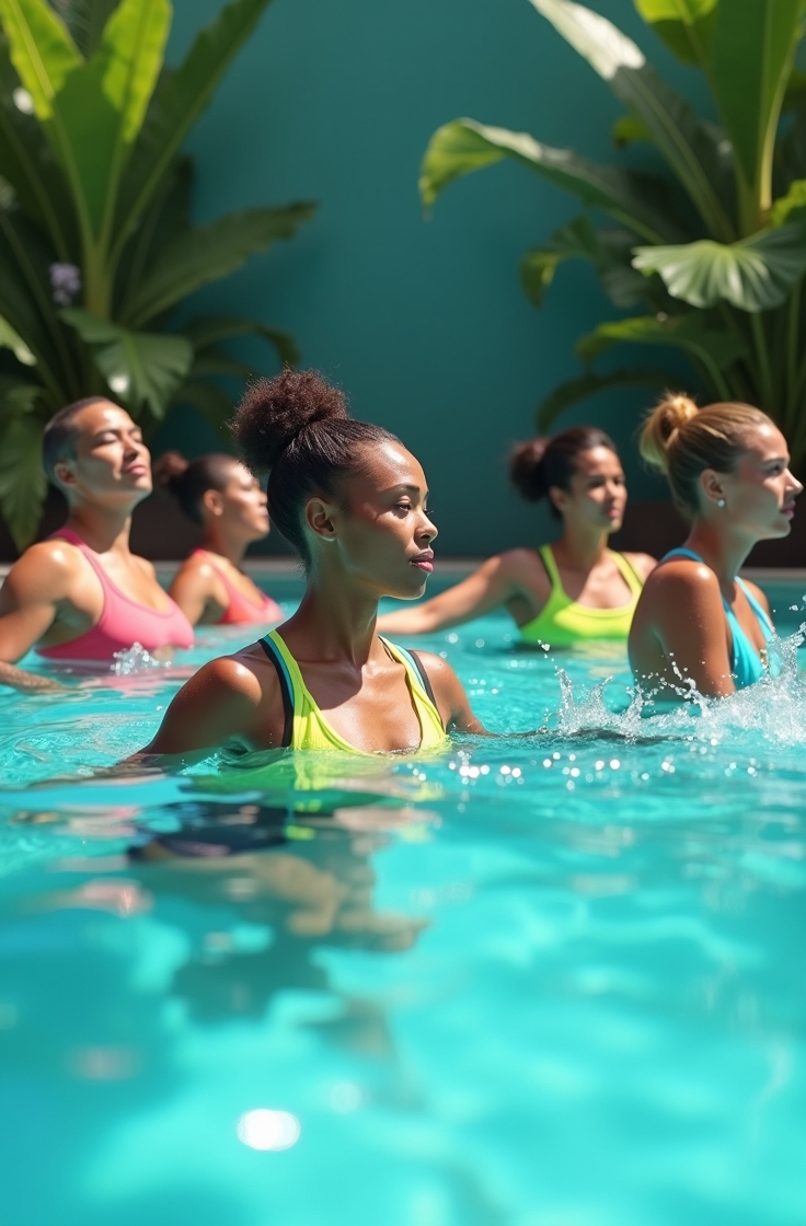 Adults swimming